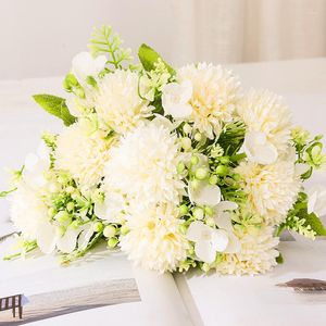 Fleurs décoratives INS automne chrysanthème fleur artificielle Raffe mariage décor à la maison faux Macaron couleur correspondant bureau ornement tir