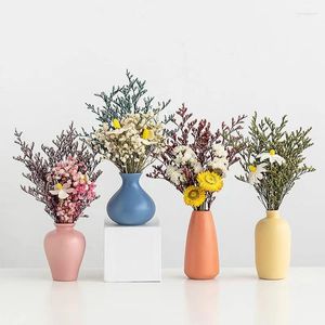 Fleurs décoratives Ins nordique fleur séchée Vase en céramique Arrangement salon armoire à vin TV Table à manger décorations pour la maison