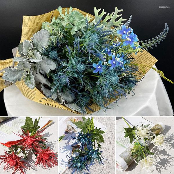 Fleurs décoratives ins thorn persil flower branche plastique décoration de mariage artificiel faux flores fleur artificielle décor d'automne