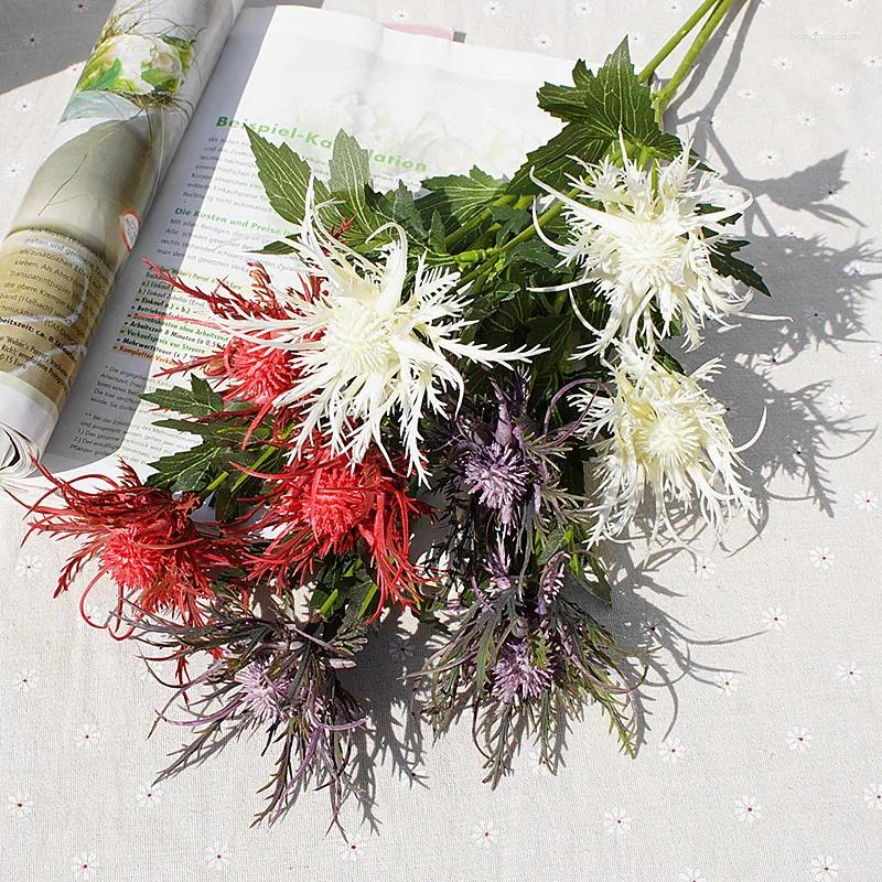 Decorative Flowers INS Wind 3 Fork Artificially Made Flower Materials For Home Decoration Wedding Pography And Soft Of Foreign Celery