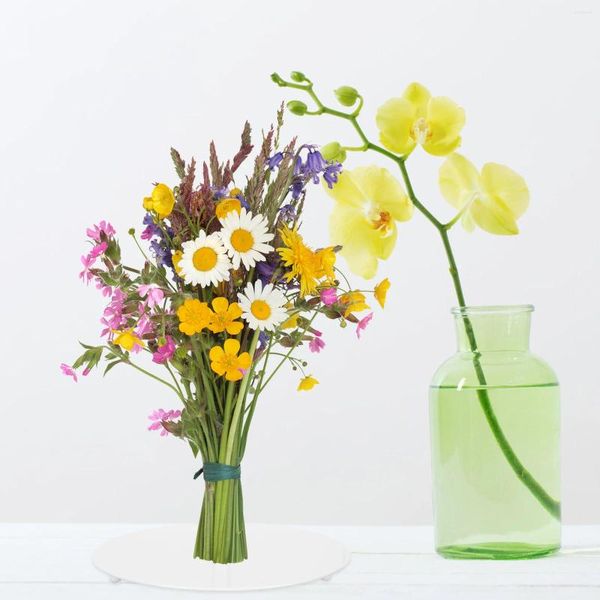 Support de Bouquet de fleurs décoratives en fer, outil de fixation de bureau, fourniture d'emballage, Base de fleurs