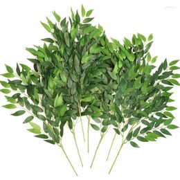 Decoratieve Bloemen Italiaanse Ruscus Greenery Stengels 3/6st 70cm Kunstmatige Groene Blad Garland Wijnstokken Opknoping Spray Voor Bruiloft Boog Boeket Thuis