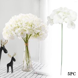 Fleurs décoratives ivoire grand hortensia artificiel pleine soie pour décor Zinnia