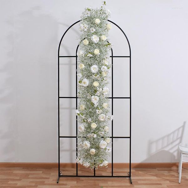 Fleurs décoratives ivoire rose blanc gypsophia bébé haleine fleur de fleur arrangement de mariage fond de mariage
