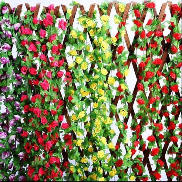 Decorative Flowers Ivy Leaf Silk 40 Heads String Garland Flower Vine Artificial Fake