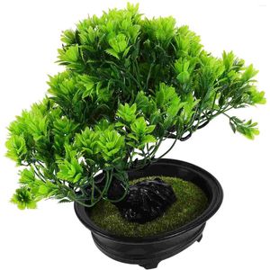 Decoratieve bloemen Japanse ceder bonsai plant kunstmatige pot faux planten voor woningdecoratie indoor