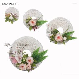 Decoratieve bloemen JArown 4pcs/set kunstmatige witte papieren krans voor wanddecoratie zijden nep trouwhuis feest