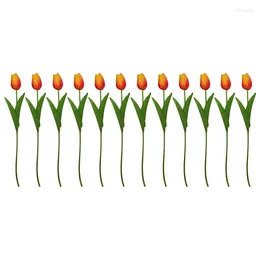 Fleurs décoratives jfbl 12 pcs pulips artificiels réel tactile de mariage de mariage simulation de fleur en latex tulip pour la fête de proposition