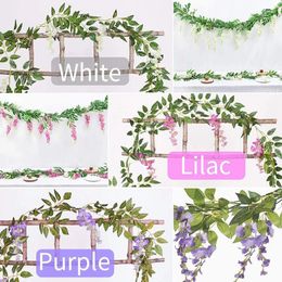 Flores decorativas Jfbl 4 PCS Flower Garland Wisteria Artificial Fake Vine Silk Ivy Plantas para boda