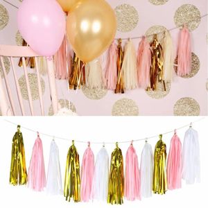 Decoratieve Bloemen JX-LCLYL 15 Stuks Tissuepapier Pom Poms Kwastje Garland Gors Bruiloft Verjaardag Party Decor