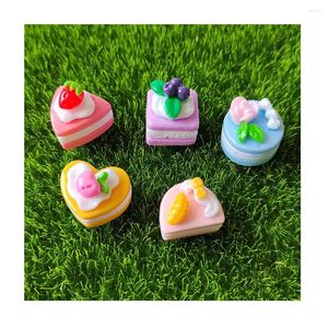 Fleurs décoratives Kawaii résine Mini gâteau aux fruits 3D Miniature jeu de nourriture album à faire soi-même décoration charme artisanat maison de poupée accessoires