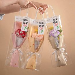 Fleurs décoratives tricoter les cartes bouquet de fleur de fleur de simulation simple décoration de maison mariage cadeaux de la fête des mères