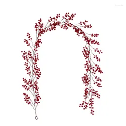 Fleurs décoratives KX4B rouge 5,9 pieds, vigne de noël réaliste bordeaux suspendue pour noël hiver année F