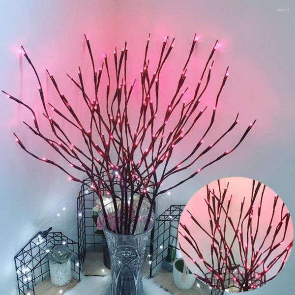 Fleurs décoratives lampe LED métal cordes lumineuses arbre de Noël 20LED branche de saule décoration de fête de mariage fer plante artificielle brindille S