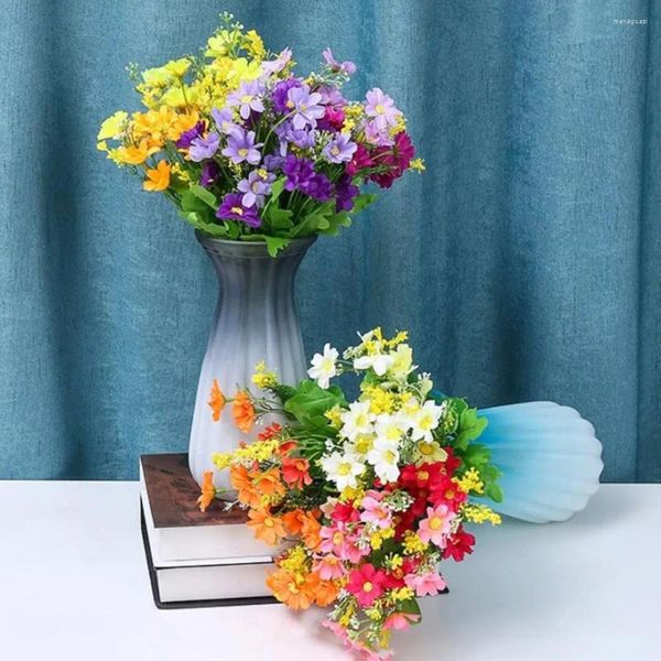 Fleurs décoratives aménagement paysager faux aspect naturel bouquet simulé bouquets de fleurs sauvages artificielles vibrantes pour la décoration intérieure 6 lots