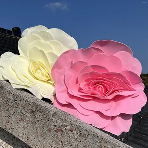 Fleurs décoratives grandes 45cm tenture murale fleur de Rose artificielle mariage décor à la maison blanc