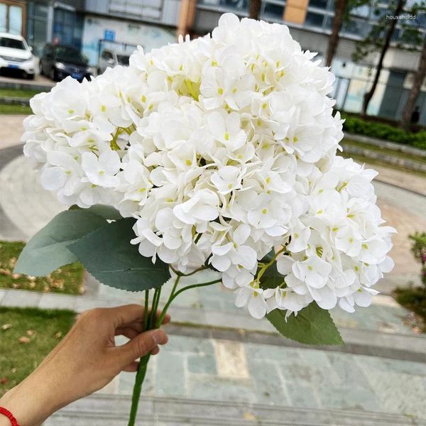 Fleurs décoratives grand hortensia artificiel macrophylla vraiment toucher grosse tête bricolage bouquet de mariée maison jardin décoration de fête de mariage