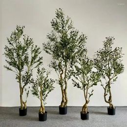 Fleurs décoratives grandes Branches d'olivier artificielles et Fruits fausse plante en pot maison bureau salon plancher bonsaï 60-240 cm