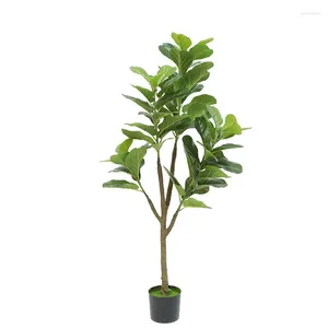 Fleurs décoratives grandes plantes artificielles pour la maison jardin Ficus Qinyeensis arbre feuilles en plastique intérieur Faux extérieur verdure mariage De