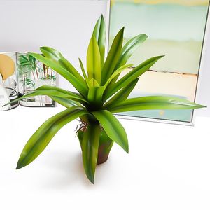 Decoratieve bloemen grote kunstmatige planten takken tropische cymbidium bladeren pu luchtplant echte aanraak agave voor thuisbureau bruiloft bloemendecor