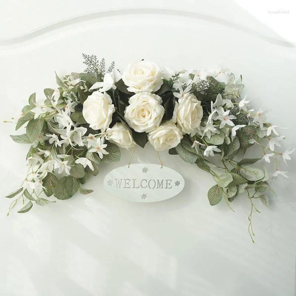 Grandes fleurs décoratives artificielles pour mariage, Arrangement mural, couronne de roses pour porte, guirlande de fête, arc, décor d'arrière-plan, faux