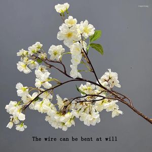 Fleurs décoratives Vase de fleur de cerisier simulée de grande branche décorée de branches en forme de prune