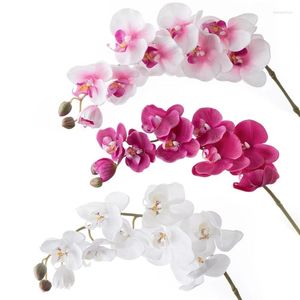 Flores decorativas Gran orquídea de mariposa Flor artificial Textura pegajosa para la planta de simulación de decoración del hogar Wenxin