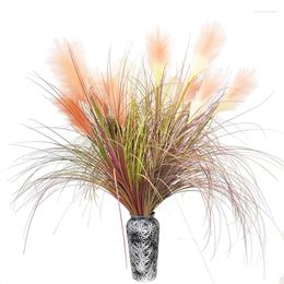 Fleurs décoratives grandes Faux Pampas Grass Tall 33 '' Artificiel Fake Flower Boho Bulrush Anche pour Vase remplir Farmhouse Home Wedding Decor