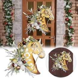 Decoratieve bloemen grote wijnstokken krans 36 inch paardenhoofd kerstkleden houten kabouter herfst topiary