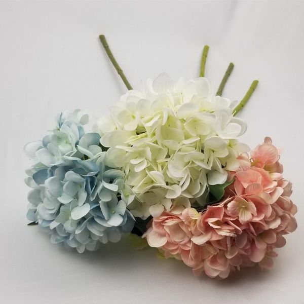 Fleurs décoratives grande fleur d'hortensia artificielle de luxe avec tige bricolage accessoire en soie pour fête maison mariage décoration 1pc