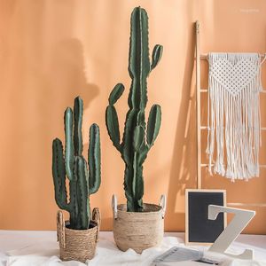 Fleurs décoratives grande plante Cactus ornements chambre décoration plantes artificielles vert intérieur faux en pot maison