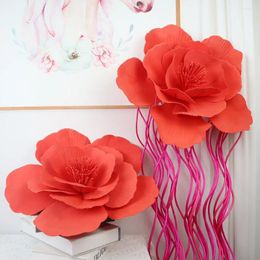 Fleurs décoratives grandes rose peam fleur fleur el arrangement de mariage à la maison mur de fond 3d simulation plate fond