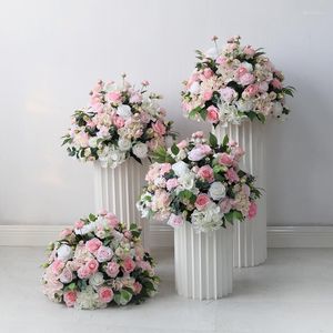 Decoratieve bloemen Large zijden faux roos ball Wedding huis herfst decoratie hoogwaardige boeket luxe nepbloemarrangement