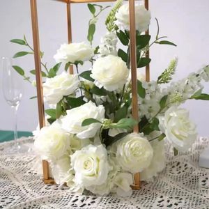 Fleurs décoratives grandes rose de soie rose artificielle balle de mariage décoration de mariage table maître de la pièce maîtresse de luxe de luxe décor