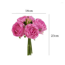Fleurs décoratives Latex Hydrating Rose Flower Bouquet Home Dining Table Display Peony Artificial Flores Branch Party Decor Marriage