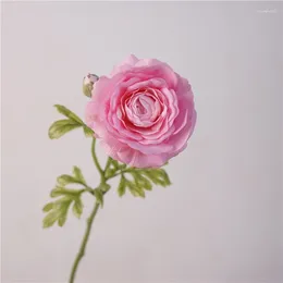 Decoratieve bloemen latex simulatie real touch dauw lotus tak kunstmatige bloemen roze botercup pieter winkelcentrum decoratie groene plant