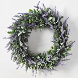 Decoratieve bloemen lavendel kunstmatige krans slinger bruiloft hanger voor thuisdeur raam muurdecoratie
