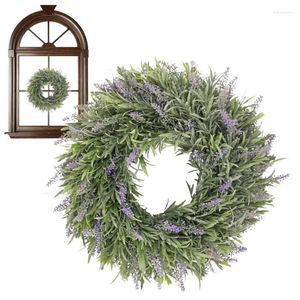 Decoratieve bloemen lavendel krans kunstmatige groene bladeren bloemhuis hangers hangende ornamenten voor voordeur bruiloft feestdecor