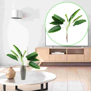 Decoratieve bloemen Leaf Bladeren kunstmatige bananendecor nep stengel simulatie groen palm faux decorativas articiales plantas hawaiian