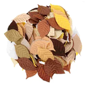 Fleurs décoratives feuilles fausses feuilles artificielles bricolage décor Faux tissu faisant des matériaux de cheveux verts matériaux clip bandeau jaunetropical