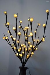 Decoratieve bloemen LED-batterij Pussy Willow Branch Light 20 "60LED Warm wit met deocatie Bruiloft tafeldecoratie T