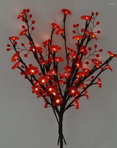 Fleurs décoratives LED branche lumineuse avec perles acryliques décoration saule lumières lampe bricolage Vase remplissage brindille année Gif