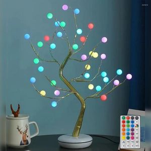 Decoratieve bloemen Led Fairy Night Light RGB Bonsai Tree Desk Lamp Batterij USB Power voor thuisbed slaapkamer trouwfeest kerstdecor