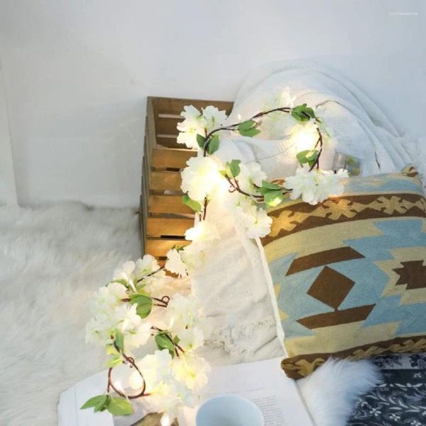 Flores decorativas LED LIGHT Cierre Artificial Flower Blossom Vine Jardinabería Home Garden Decoración de bodas Interiores Dormitorio al aire libre