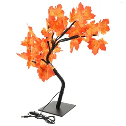 Flores decorativas LED Maple Árbol Lámpara Lámpara Lámpara para decoración de la mesa Lámparas de escritorio de escritorio de escritorio de dormitorio