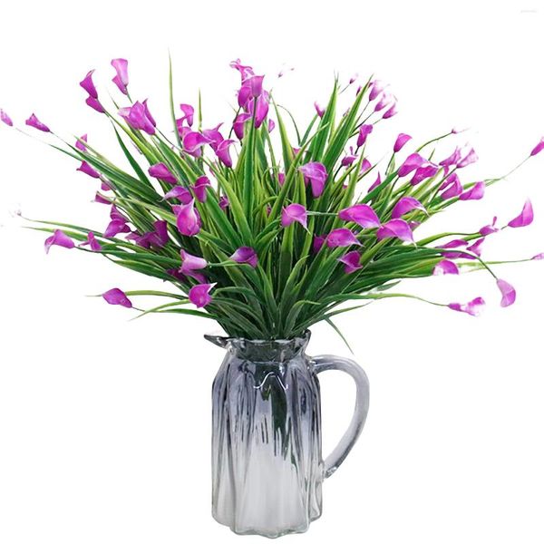Fleurs décoratives Calla Lily Lily Fleur artificielle couleur vive durable pour le bureau à domicile et le café