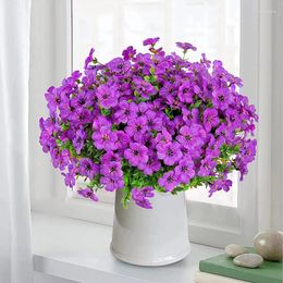 Fleurs décoratives violettes artificielles réalistes, décoration d'extérieur, fausses plantes résistantes aux UV, décoration de mariage pour porche extérieur