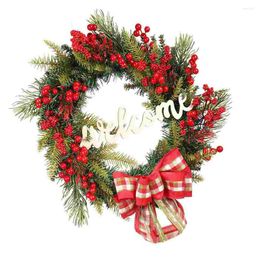 Decoratieve bloemen Lichten Glow Decorations Creative Xmas Bowknot Wrans Tie Scene Garland Kerstmis Plastic Unique Festival Pendant