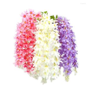 Fleurs décoratives lilas vigne fleur glycine décoration de fête de mariage suspendu pour la maison jardin des plantes