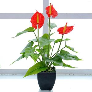 Fleurs décoratives Lily en pot plantes vertes décoration ornements verdure pour bureau à domicile chambre centre de bureau avec bassin fleur de simulation